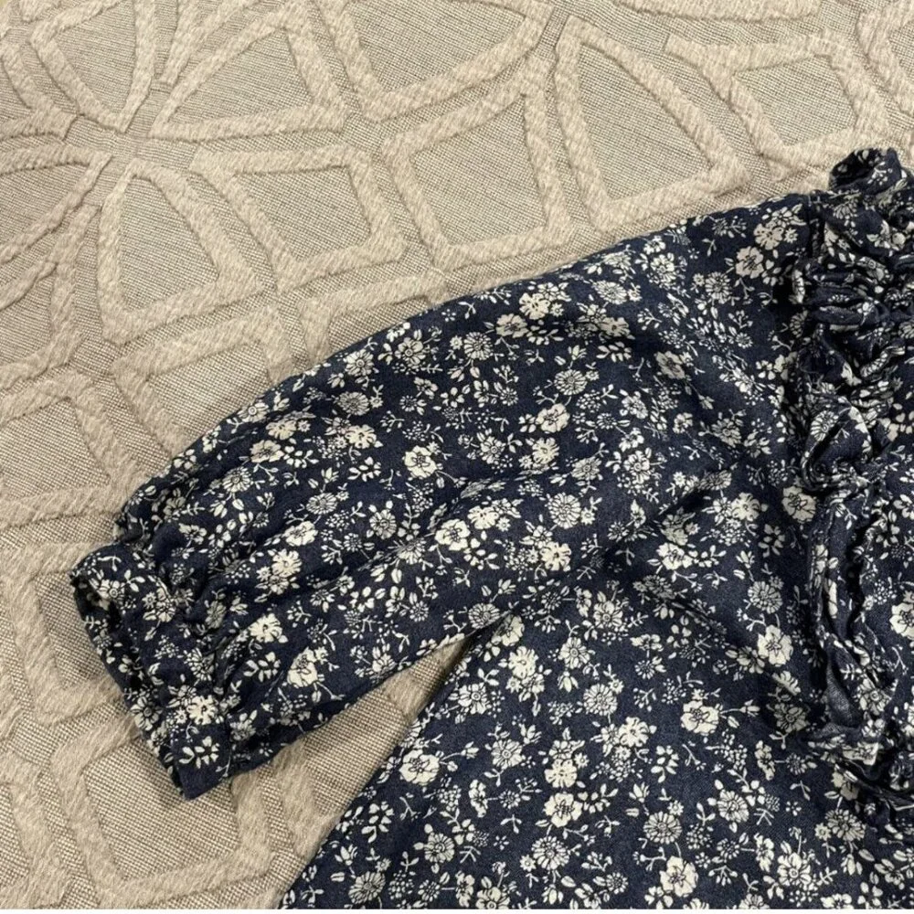 Bonnie Jean Sz 4 Blue Floral Ruffle Dress
